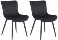 2er Set Stühle Largo Samt schwarz