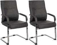 2er Set Besucherstuhl Hobart Stoff schwarz 