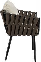 Gartenstuhl Lombardia Taupe mit Sitzkissen creme 