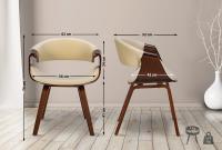 2er Set Esszimmerstuhl Foley Kunstleder walnuss/creme 