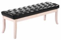 Sitzbank Ramses Kunstleder antik-weiß 120 cm schwarz 