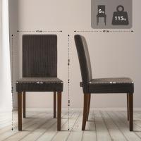 2er Set Esszimmerstuhl Ina Cord antik dunkel braun