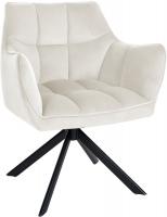 Esszimmerstuhl Swing Samt schwarz creme