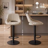 Barhocker HD Milet B Stoff creme 