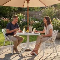 Gartenmöbel-Set Avara mit 2 Stühlen weiß 