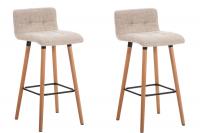 2er Set Barhocker Lincoln Stoff natura creme 