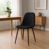 2er Set Esszimmerstuhl Maryam Stoff schwarz 