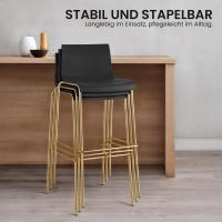 2er Set Barhocker Hoover Kunststoff 4-Fuß Gold schwarz 2er Set Barhocker Hoover Kunststoff 4-Fuß Gold schwarz