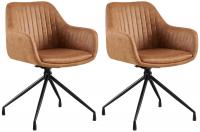 2er Set Esszimmerstuhl Welby Vintage  hellbraun 