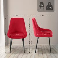 2er Set Esszimmerstuhl Elmira Samt schwarz rot 2er Set Esszimmerstuhl Elmira Samt schwarz rot