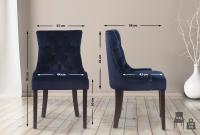 4er Set Esszimmerstühle Aberdeen Samt antik blau 
