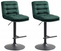 2er Set Barhocker Damar Samt schwarz grün