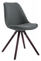 4er Set Stühle Toulouse Stoff Rund cappuccino (eiche) dunkelgrau 