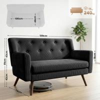 Sofa Kioni Cord schwarz 