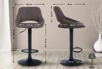 Barhocker Milet Stoff schwarz dunkelgrau 