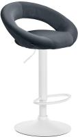 Barhocker Olinda Samt weiß dunkelgrau 