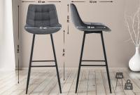 2er Set Barhocker Dartford Samt dunkelgrau 