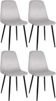 4er Set Esszimmerstühle Napier Samt creme