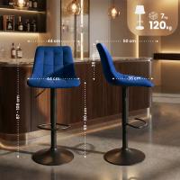 2er Set Barhocker Mapun Samt blau 