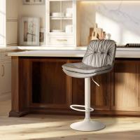 Barhocker Laurel Kunstleder weiß grau