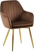 Esszimmerstuhl Cheryl Samt gold braun 
