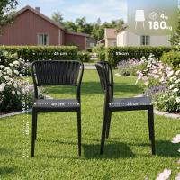 6er Set Stühle Portofino schwarz 
