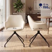 2er Set Esszimmerstuhl Novanis Samt creme 
