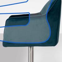 2er Set Barhocker Damaso E Samt grün 