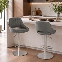 Barhocker HD Milet C Stoff grau 