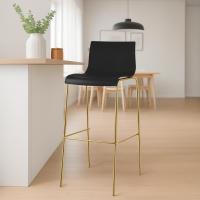 2er Set Barhocker Hoover Kunststoff 4-Fuß Gold schwarz 2er Set Barhocker Hoover Kunststoff 4-Fuß Gold schwarz