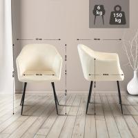 Esszimmerstuhl Jaysie Samt creme