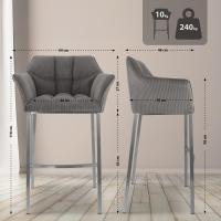 Barhocker Damaso E Cord mit 4-Fuß Gestell taupe 