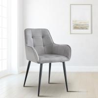 2er Set Esszimmerstuhl Ferndale Samt hellgrau 