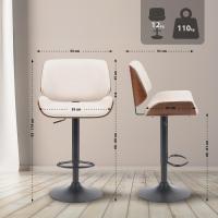 Barhocker Beverley B Stoff walnuss/creme 