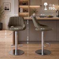 Barhocker HD Milet C Stoff taupe 