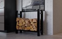 Kaminholzständer Medya eckig 30x80x80 cm schwarz 