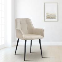 2er Set Esszimmerstuhl Ferndale Samt creme 