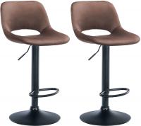 2er Set Barhocker Camden Samt schwarz braun 