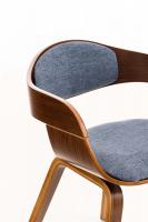 Besucherstuhl Kingston Stoff walnuss/blau 