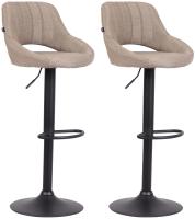 2er Set Barhocker Milet Stoff B taupe