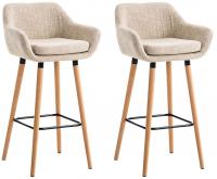 2er Set Barhocker Grant Stoff creme 