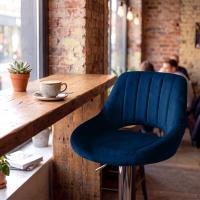 Barhocker HD Milet C Samt blau 