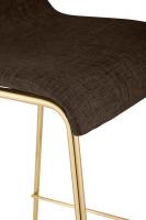 Barhocker Hover Stoff 4-Fuß Gold braun 