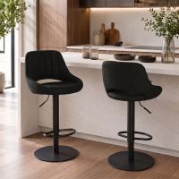 2er Set Barhocker HD Milet B Stoff dunkelgrau 2er Set Barhocker HD Milet B Stoff dunkelgrau