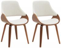 2er Set Esszimmerstuhl Vangale walnuss/creme