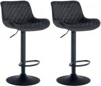 2er Set Barhocker Minosa Samt schwarz