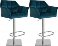 2er Set Barhocker Damaso E Samt grün