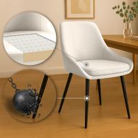 2er Set Esszimmerstuhl Elmira Samt schwarz creme 