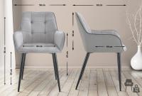 2er Set Esszimmerstuhl Ferndale Samt hellgrau 
