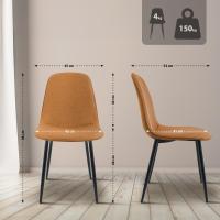 2er Set Esszimmerstuhl Maryam Stoff orange 